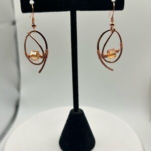 Elegant Copper Wire Wrapped Earrings